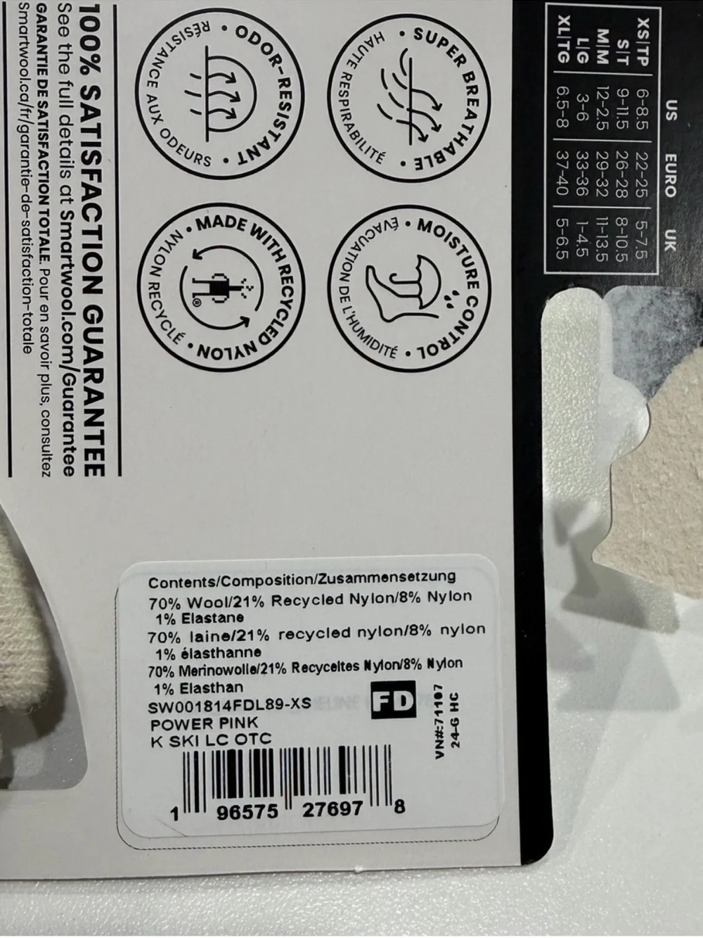 SmartWool Kids Small Light Cushion Ski Socks Over the Calf Pink Mountain NWT